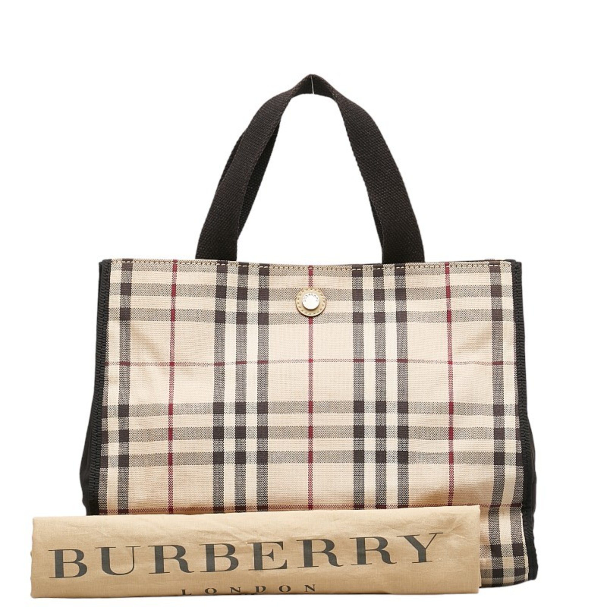 Burberry Nova Check Handbag Beige Canvas Women's BURBERRY