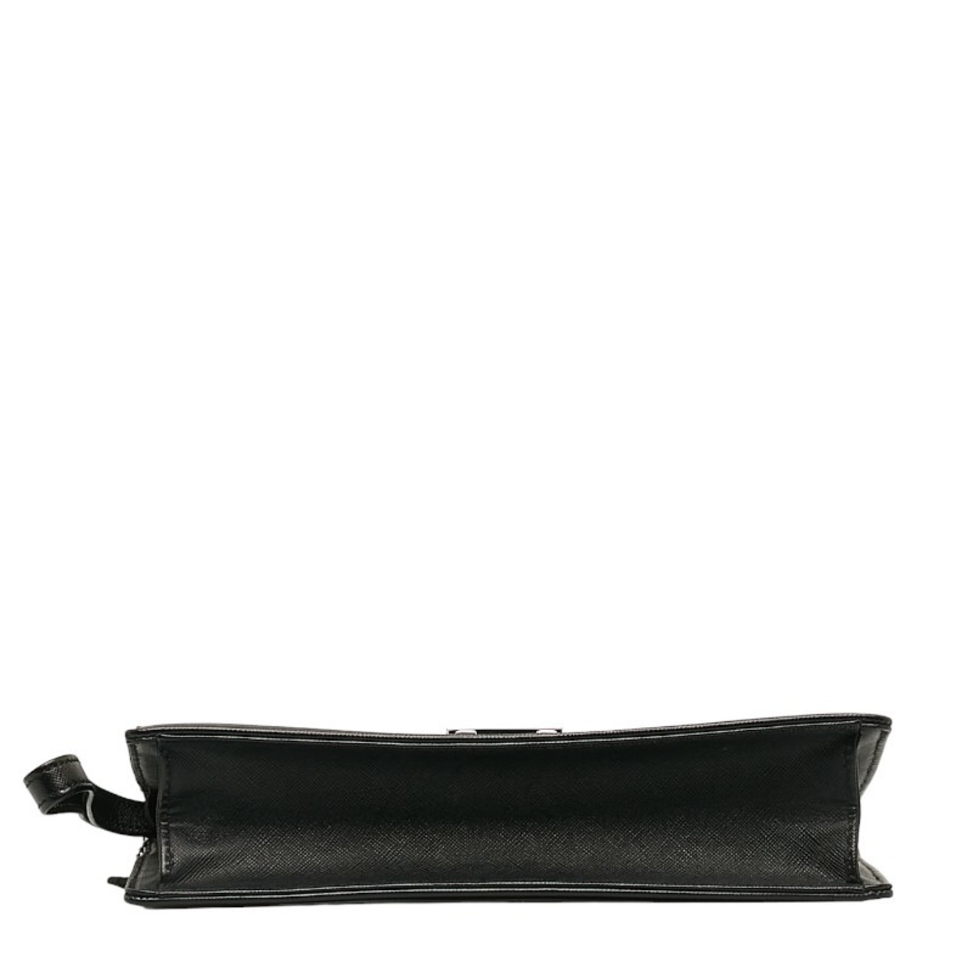 Burberry Clutch Bag Second Black Leather Women's BURBERRY