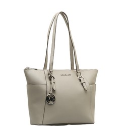 Michael Kors Tote Bag Handbag Grey Leather Women's