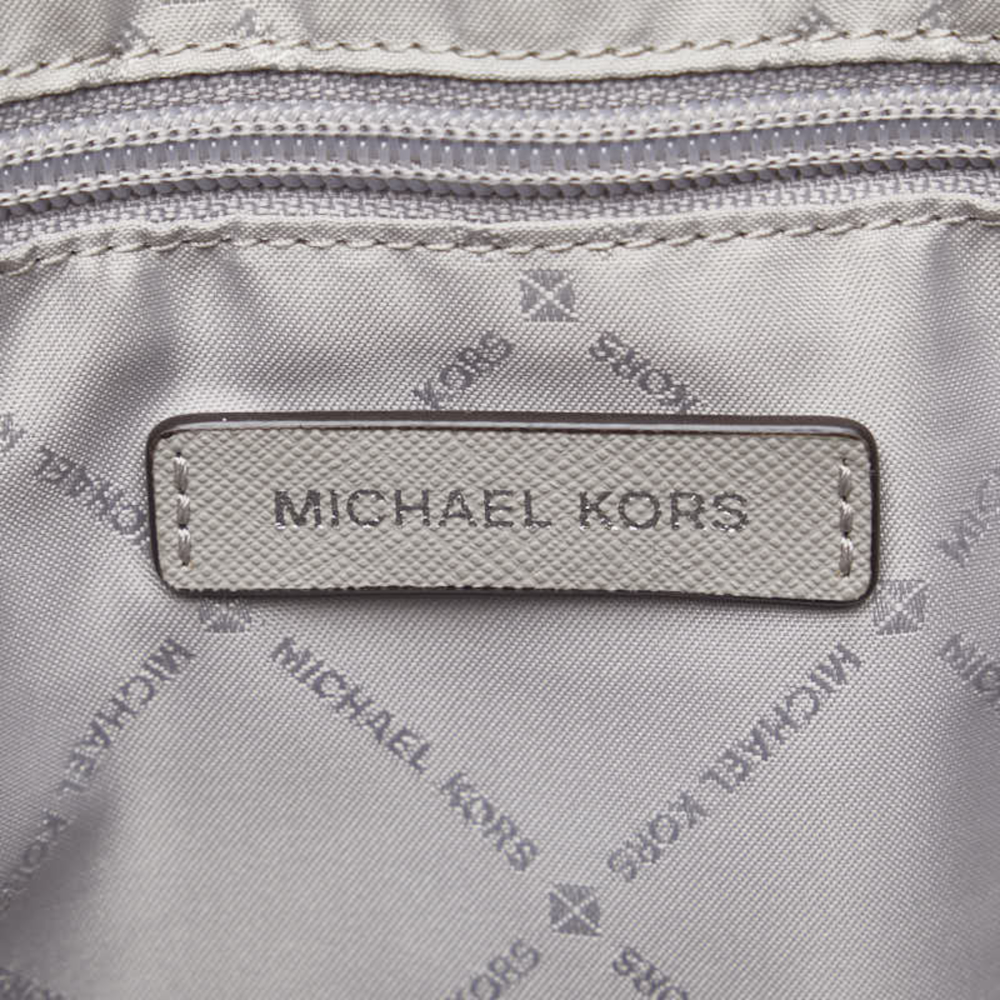 Michael Kors Tote Bag Handbag Grey Leather Women's