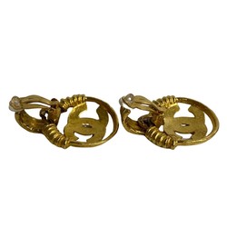 CHANEL 94P engraved Coco mark metal fittings GP earrings for women 34280