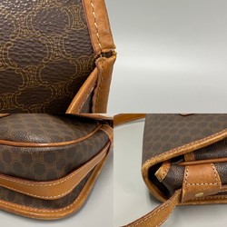 CELINE Macadam Blason Triomphe Leather Shoulder Bag Pochette Brown 32627
