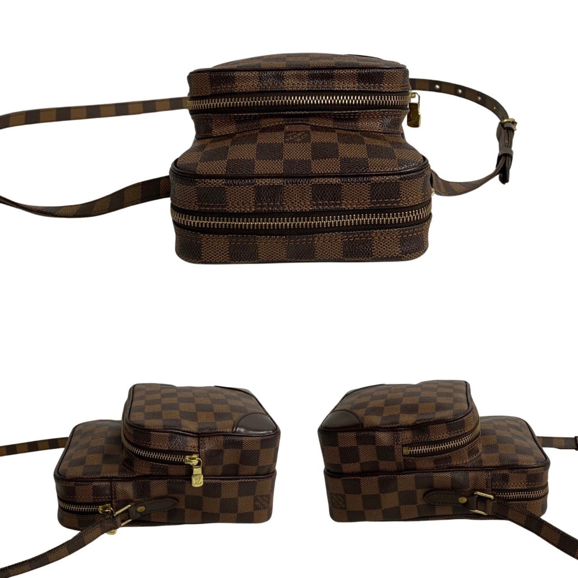 LOUIS VUITTON Louis Vuitton Amazon Damier Leather SP Custom Order Shoulder Bag Pochette Brown 16244