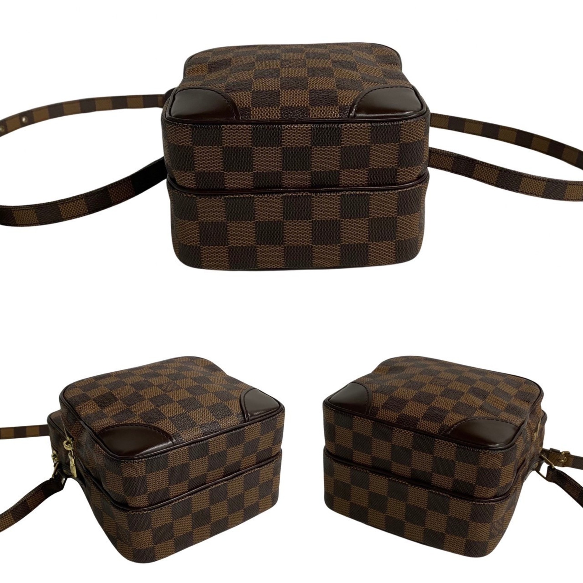 LOUIS VUITTON Louis Vuitton Amazon Damier Leather SP Custom Order Shoulder Bag Pochette Brown 16244