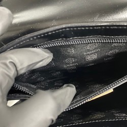 LOEWE engraved anagram metal fittings calf leather handbag tote bag black 6kmk757-4