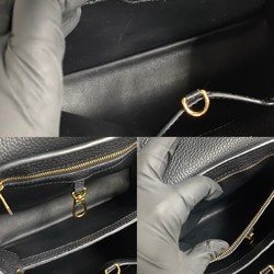 LOUIS VUITTON Capucines MM Monogram Flower Leather 2way Handbag Shoulder Bag Black 95684