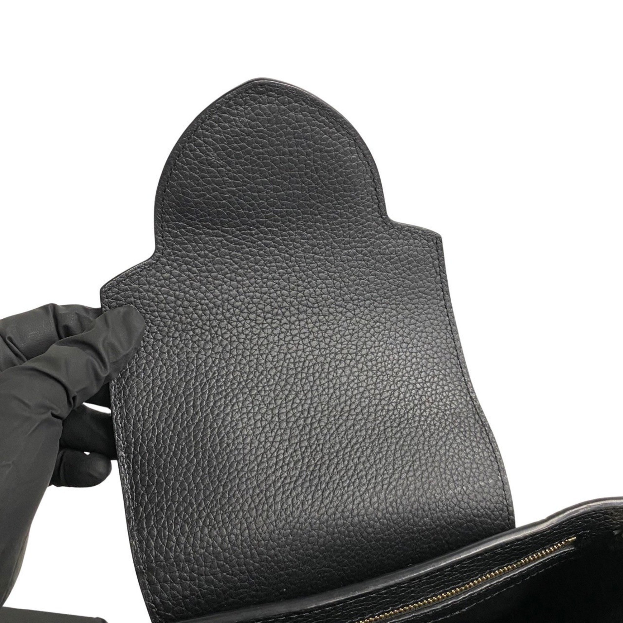 LOUIS VUITTON Capucines MM Monogram Flower Leather 2way Handbag Shoulder Bag Black 95684