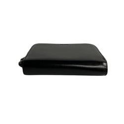 PRADA Prada engraved calf leather round zip bi-fold wallet black 83566