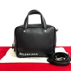 BALENCIAGA Triangle Square Bag Leather 2way Handbag Shoulder Black 35706