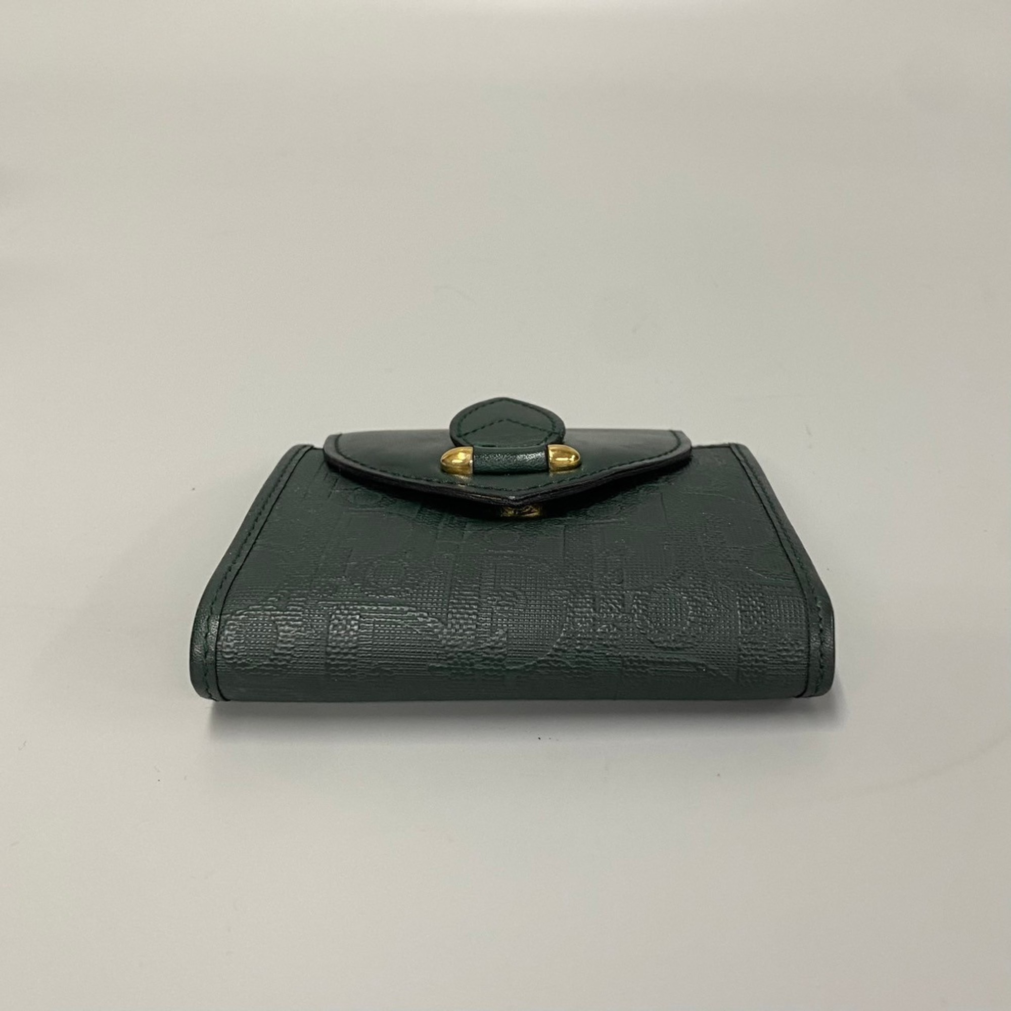 Christian Dior Trotter Pattern Leather Bi-fold Wallet Billfold Wallet/Coin Case 43983