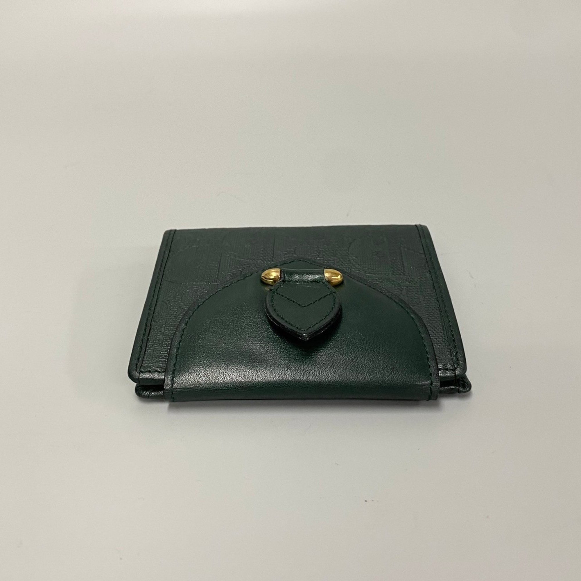 Christian Dior Trotter Pattern Leather Bi-fold Wallet Billfold Wallet/Coin Case 43983