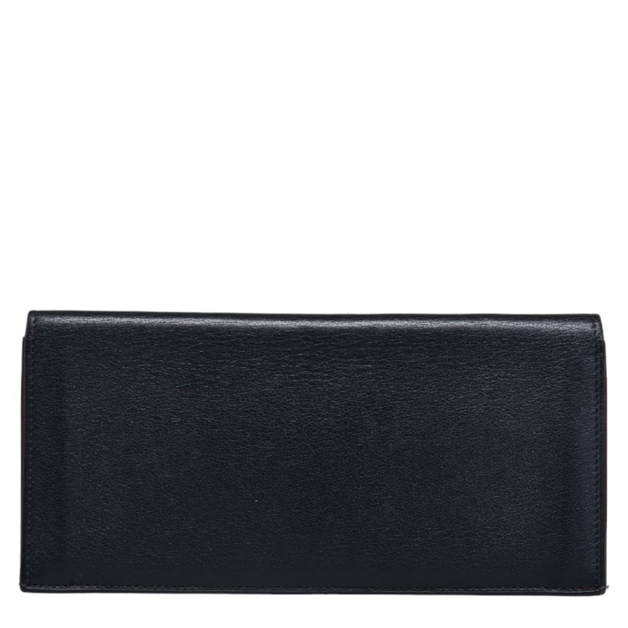 Cartier Must Line Long Wallet Black Wine Red Leather Men's CARTIER