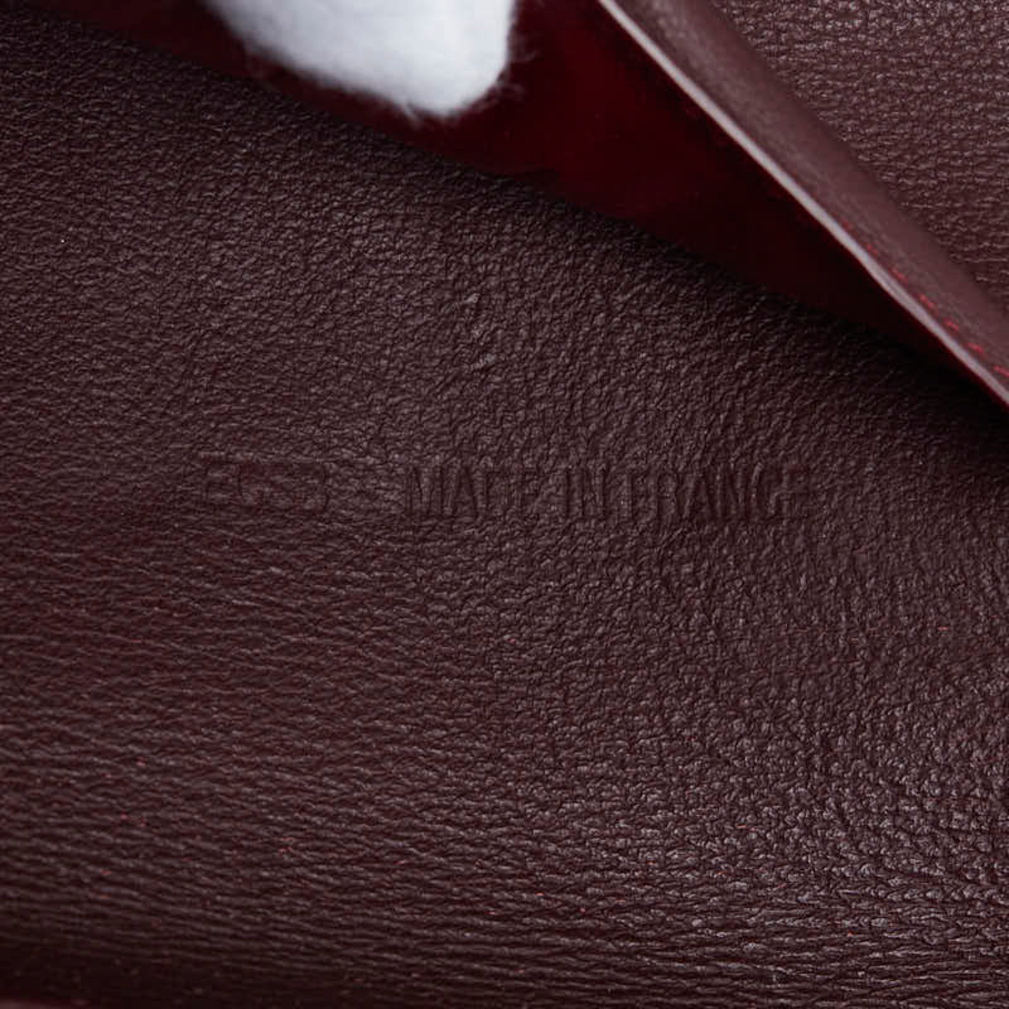 Cartier Must Line Long Wallet Black Wine Red Leather Men's CARTIER