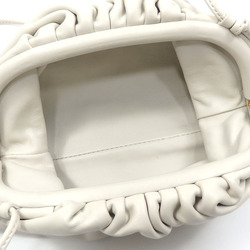 Bottega Veneta Shoulder Bag The Pouch Women's White Lambskin 585852 V1BW0 9009 Leather Pochette C2227201
