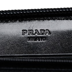 Prada Plate Round Long Wallet M506 Blue Nylon Men's PRADA