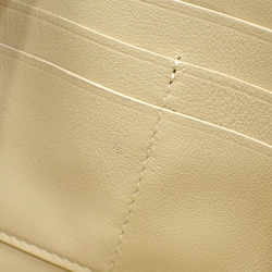 Bottega Veneta Round Long Wallet Intrecciato Beige Calf Leather 608053 Women's Men's Zip Around
