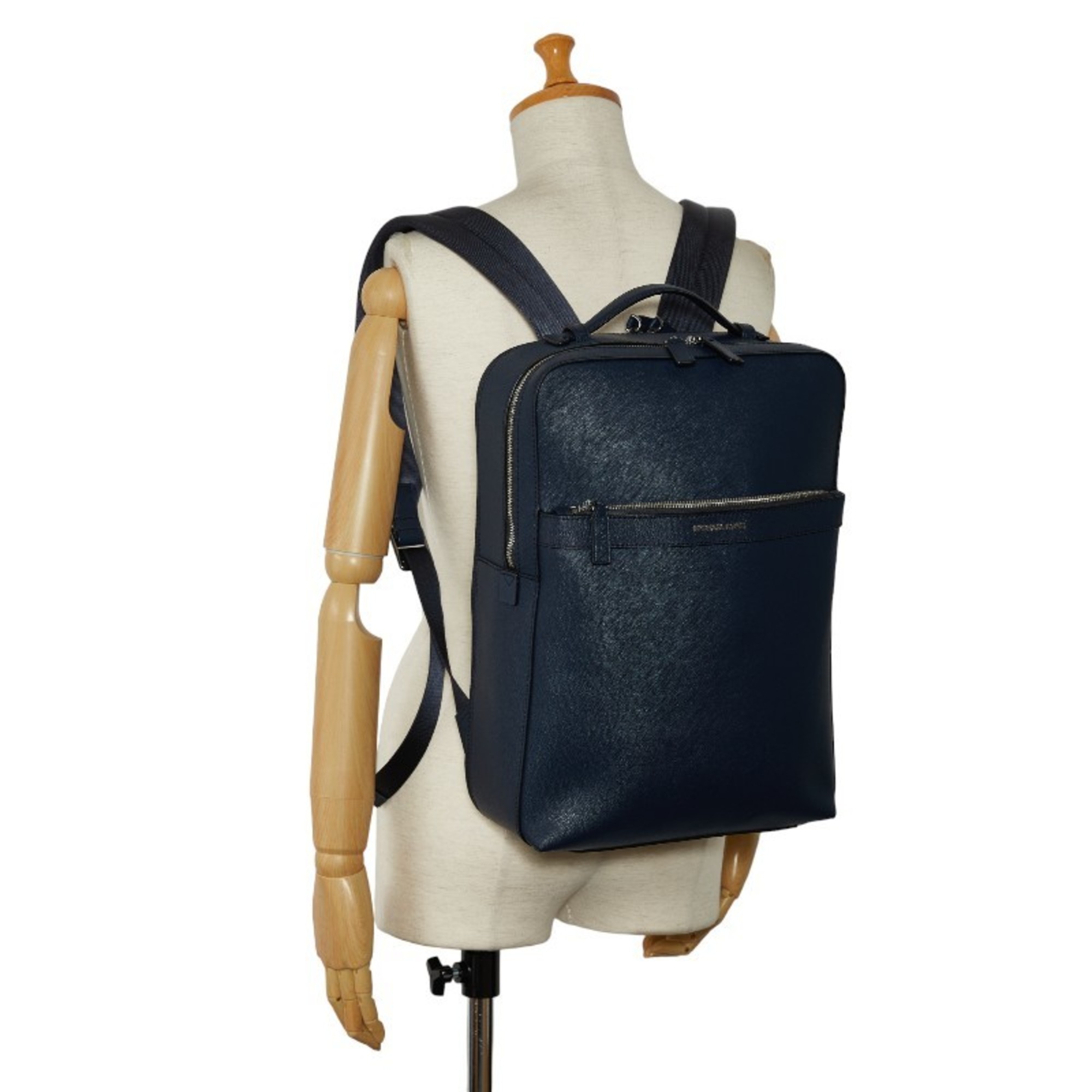 Michael Kors Backpack Navy Leather Women's