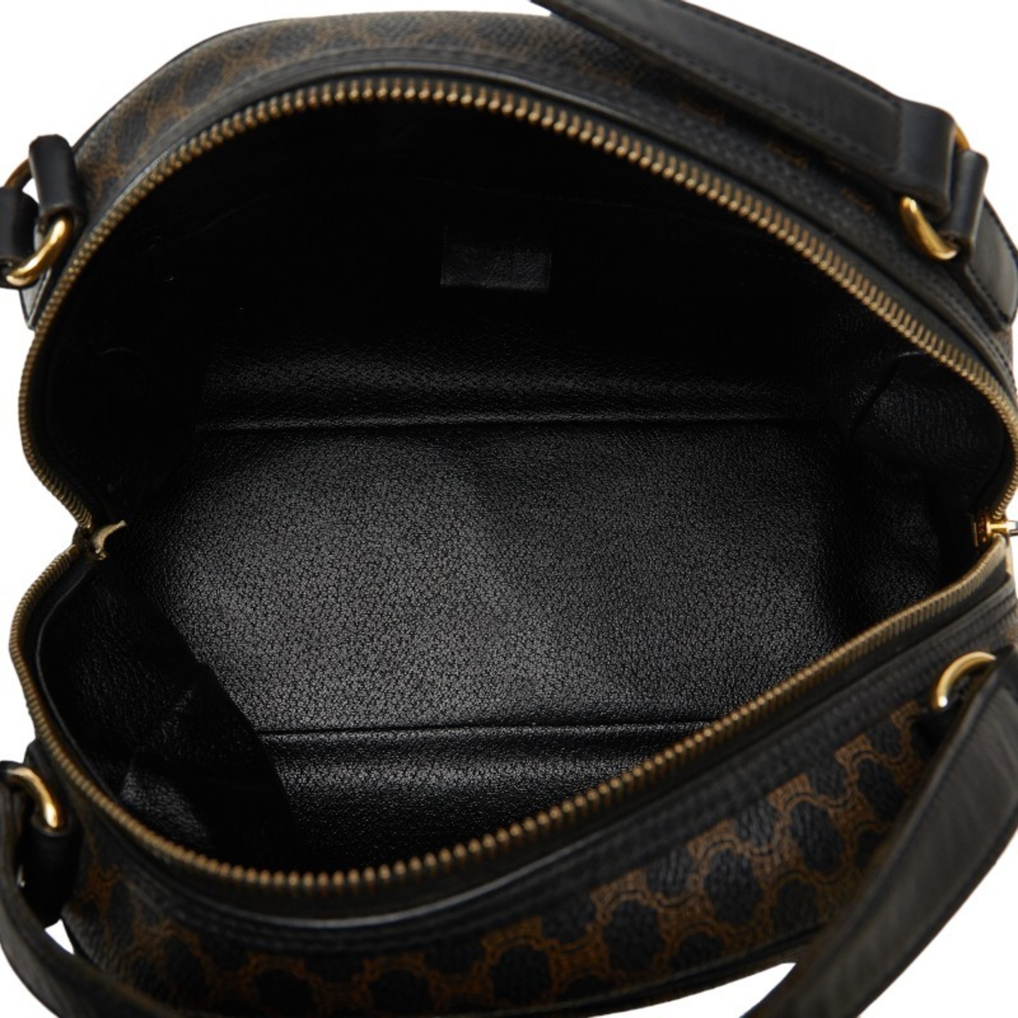 Celine Macadam Handbag Black PVC Leather Women's CELINE