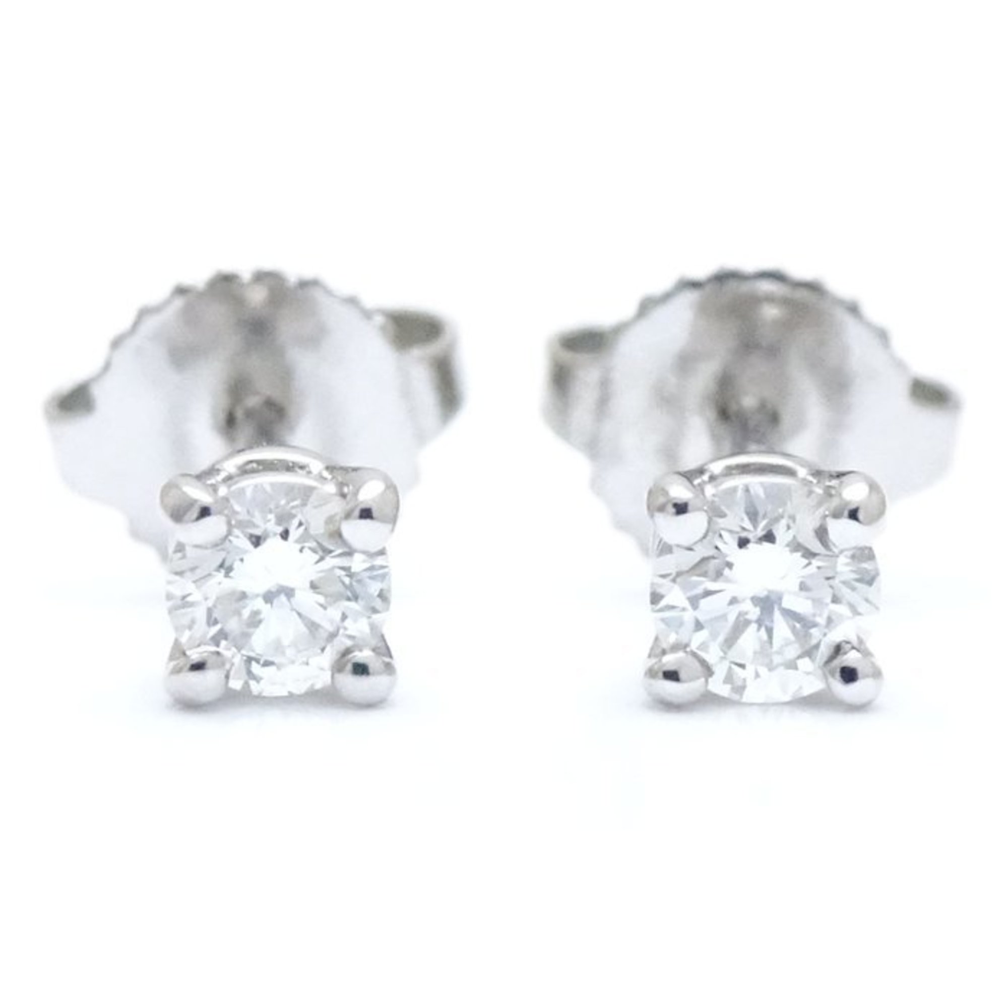 TIFFANY&Co. Tiffany Diamond Earrings, Single Diamond, Pt950 Platinum 291501