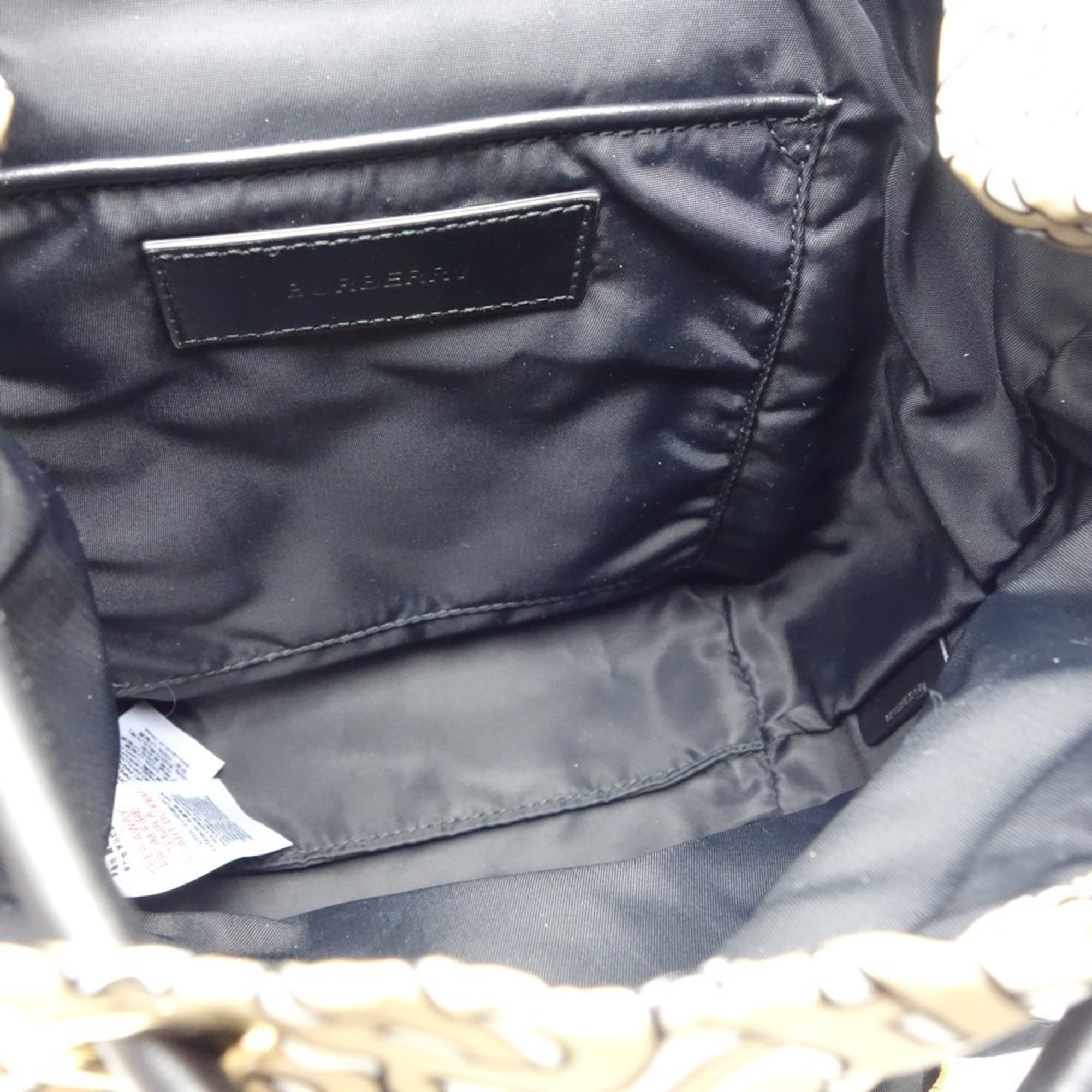 BURBERRY TB 801768 Backpack Nylon x Leather Beige Black 450298