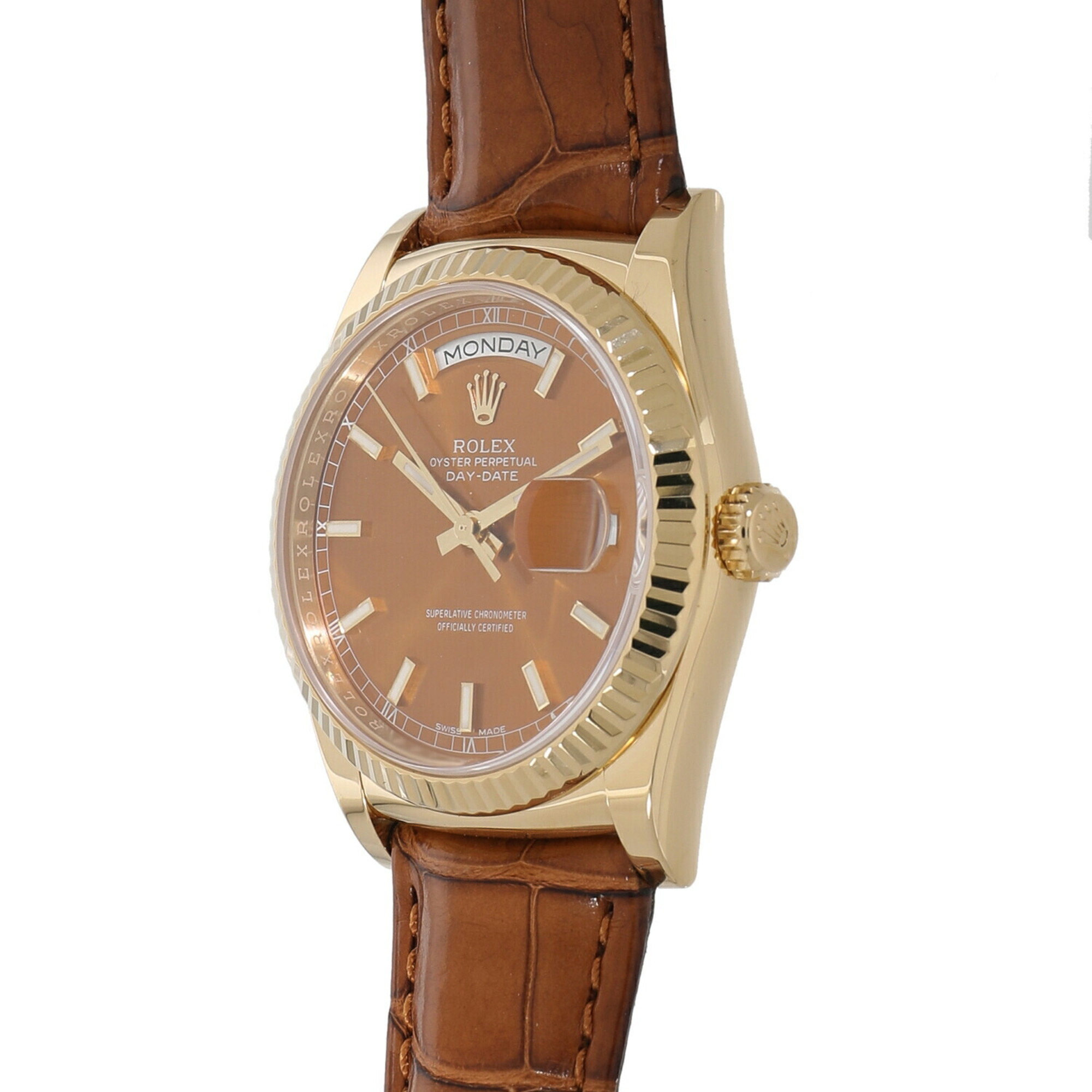 Rolex Day-Date 36 118138 Random Cognac Men's Watch