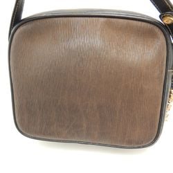 LOEWE Velazquez Shoulder Bag Leather Black Brown 251638