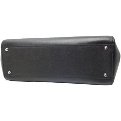 BURBERRY Handbag Saffiano Leather Black 450299