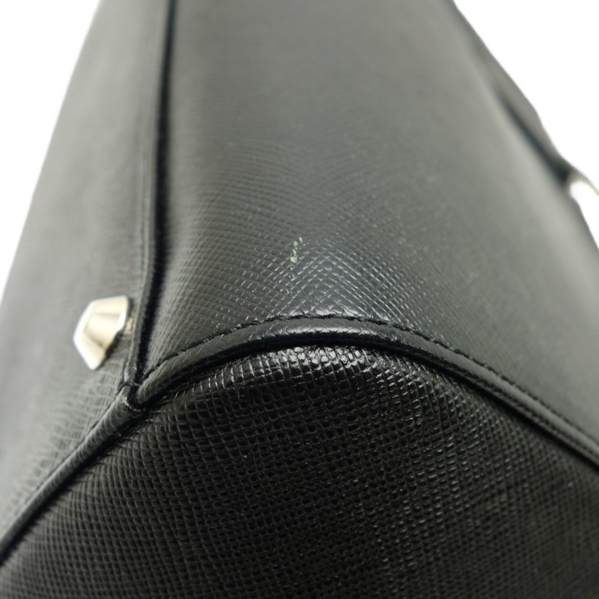 BURBERRY Handbag Saffiano Leather Black 450299