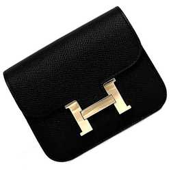 Hermes Wallet Constance Black Pink f-19941 Compact Leather Epson U Engraved HERMES H Flap Belt Bag Waist 2022 PG Hardware