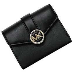 Michael Kors Tri-fold Wallet Black 35S2GNMF6L Leather MICHAEL KORS Compact Folding MK Women's