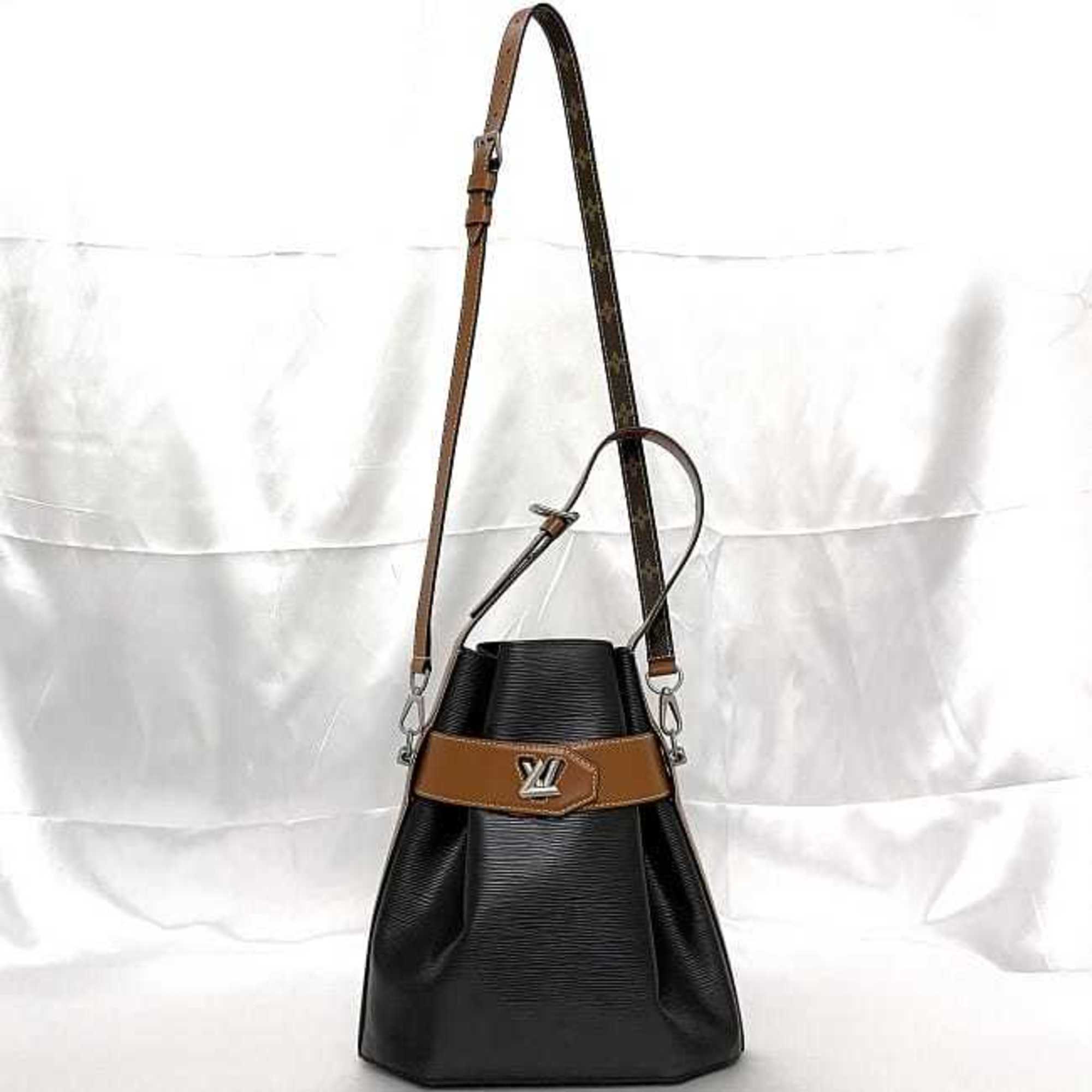 Louis Vuitton 2way bag twist bucket black brown noir epi M52804 leather FL3198 LOUIS VUITTON shoulder ladies