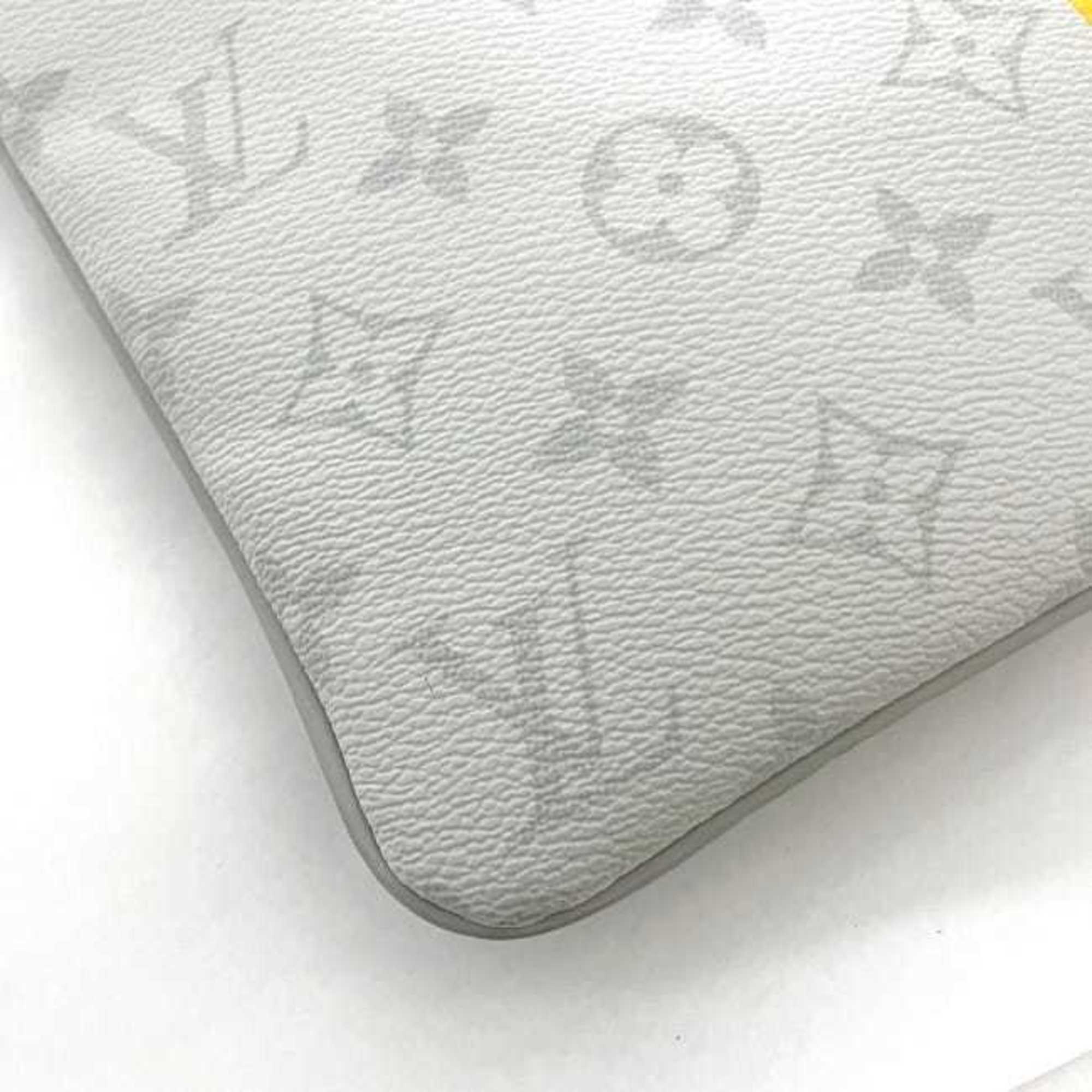 Louis Vuitton Clutch Bag Zipped Pouch GM White Gray Monogram M68310 Handbag Canvas RA1199 LOUIS VUITTON Women's Men's