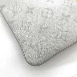 Louis Vuitton Clutch Bag Zipped Pouch GM White Gray Monogram M68310 Handbag Canvas RA1199 LOUIS VUITTON Women's Men's