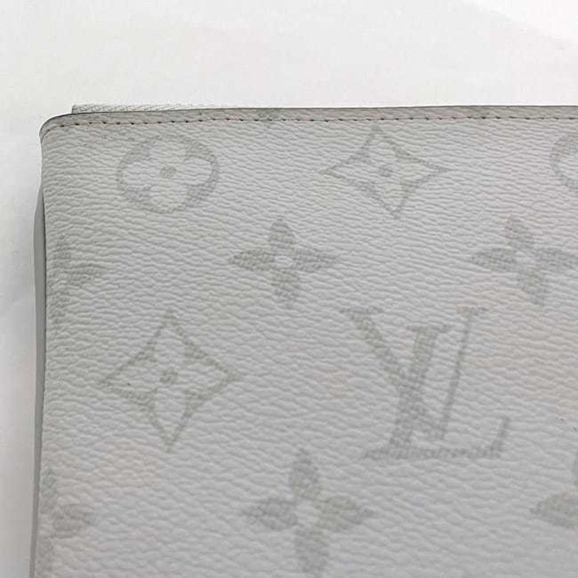 Louis Vuitton Clutch Bag Zipped Pouch GM White Gray Monogram M68310 Handbag Canvas RA1199 LOUIS VUITTON Women's Men's