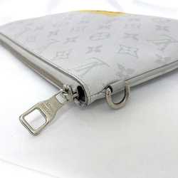 Louis Vuitton Clutch Bag Zipped Pouch GM White Gray Monogram M68310 Handbag Canvas RA1199 LOUIS VUITTON Women's Men's