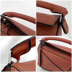 LOEWE 2way Shoulder Nano Puzzle Bag Orange A510U98X01 Leather Chain Ladies With