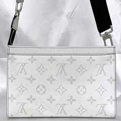 Louis Vuitton Shoulder Bag Gaston Wearable White Gray Taigarama M30935 Monogram Canvas IC Tag Reactive LOUIS VUITTON LV