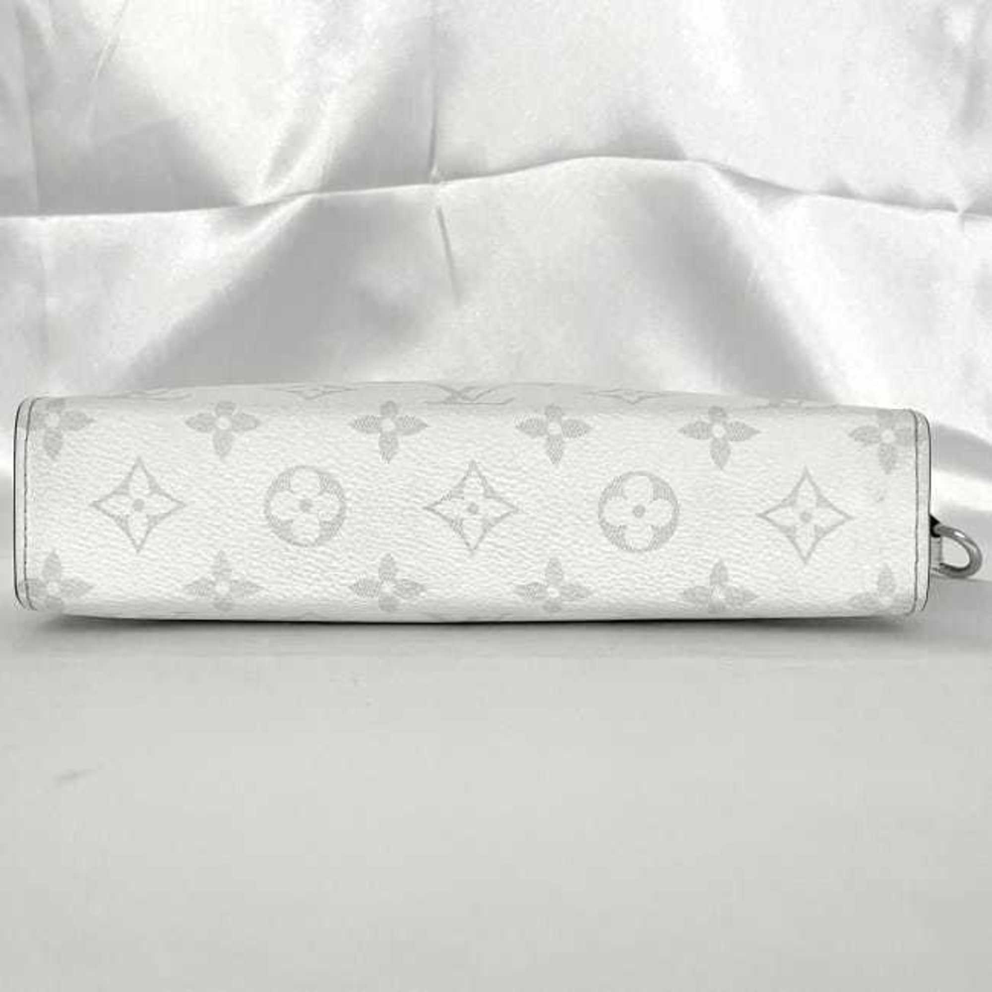 Louis Vuitton Shoulder Bag Gaston Wearable White Gray Taigarama M30935 Monogram Canvas IC Tag Reactive LOUIS VUITTON LV