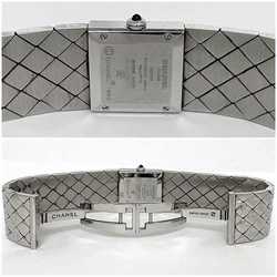 Chanel Watch Matelasse Silver Black H0009 f-19962 Battery-powered SS Quartz CHANEL Ladies Square Dial Office
