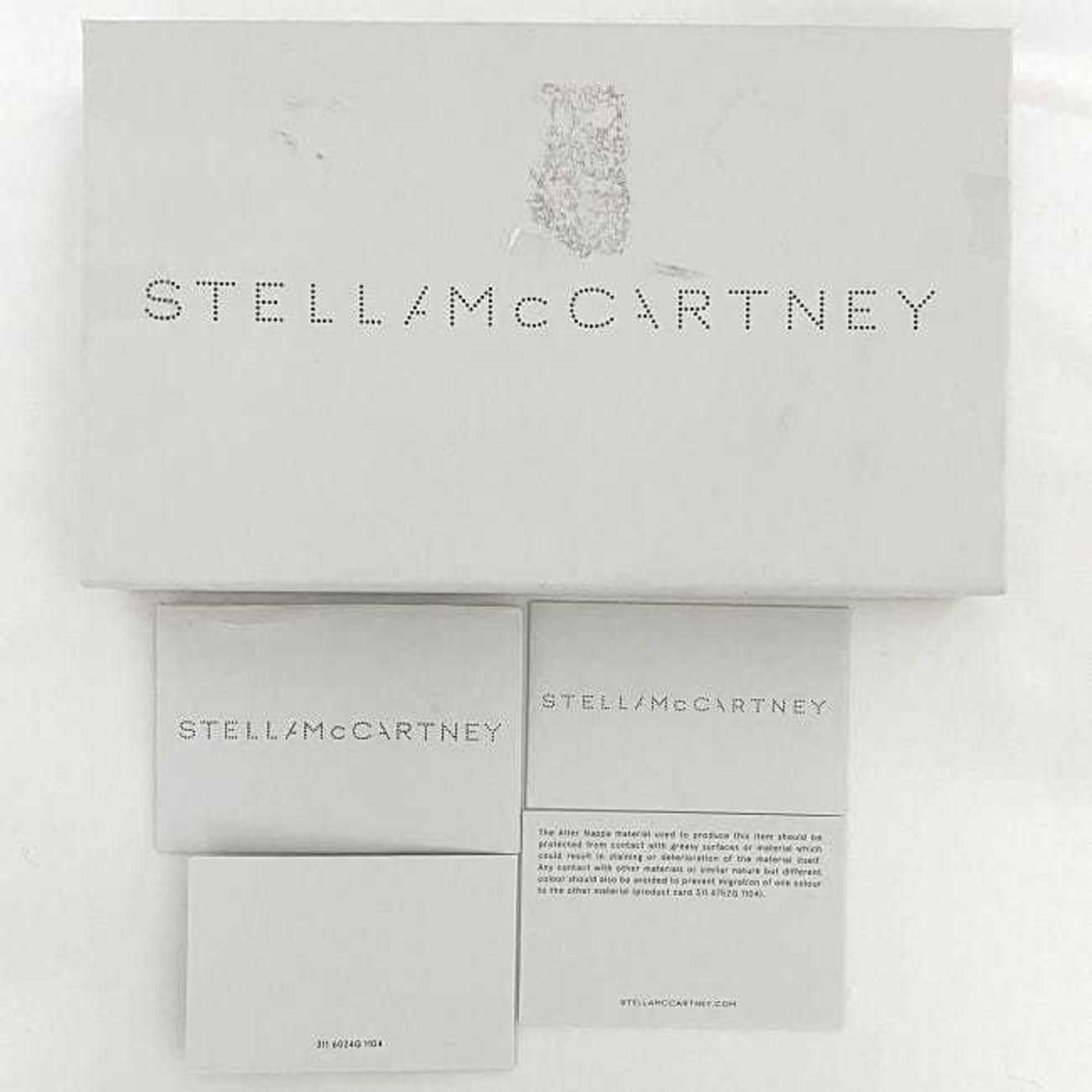 Stella McCartney Bi-fold Long Wallet Beige Black Canvas Leather STELLA McCARTNEY Folding Women's