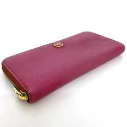 LOEWE Round Long Wallet Pink Anagram Leather Ladies