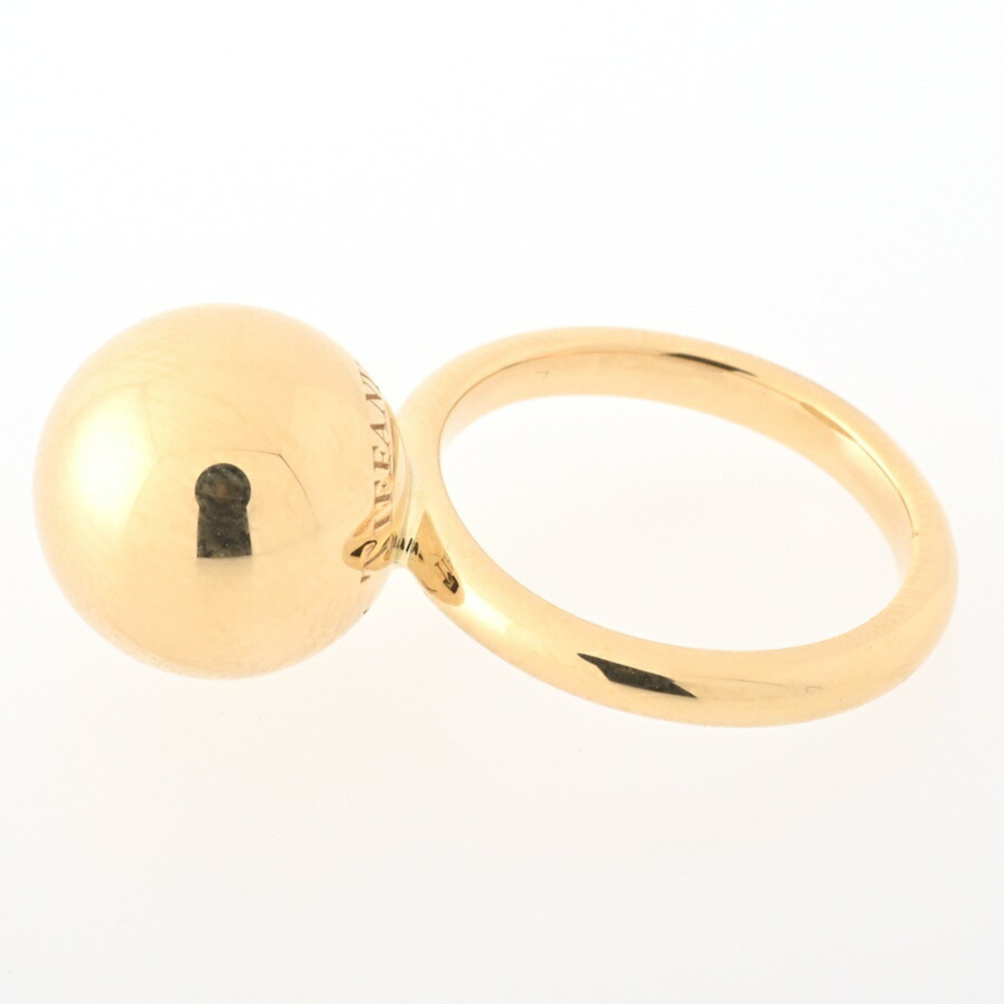 Tiffany TIFFANY Hardware Ball Ring K18YG Yellow Gold # 7.5 L-155252