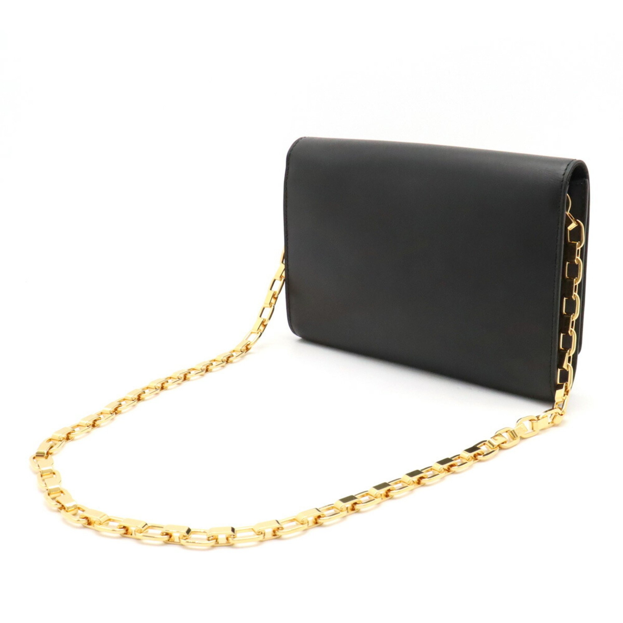 LOUIS VUITTON Louis Vuitton Pochette Louise GM Shoulder Bag Chain Calf Leather Noir Black M51631
