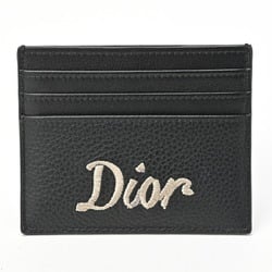 Christian Dior Dior Card Holder Case 2ESCH135RIB Leather Black S-155273