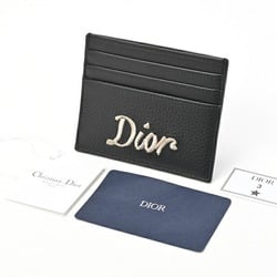 Christian Dior Dior Card Holder Case 2ESCH135RIB Leather Black S-155273