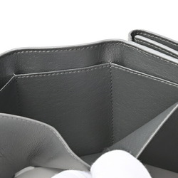 BALENCIAGA Cash Wallet Compact 594312 Leather Grey E-155332