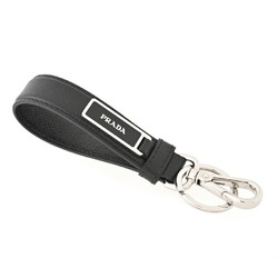 Prada Saffiano Leather Key Ring Holder 2PP709 Leather/Metal Black S-155284