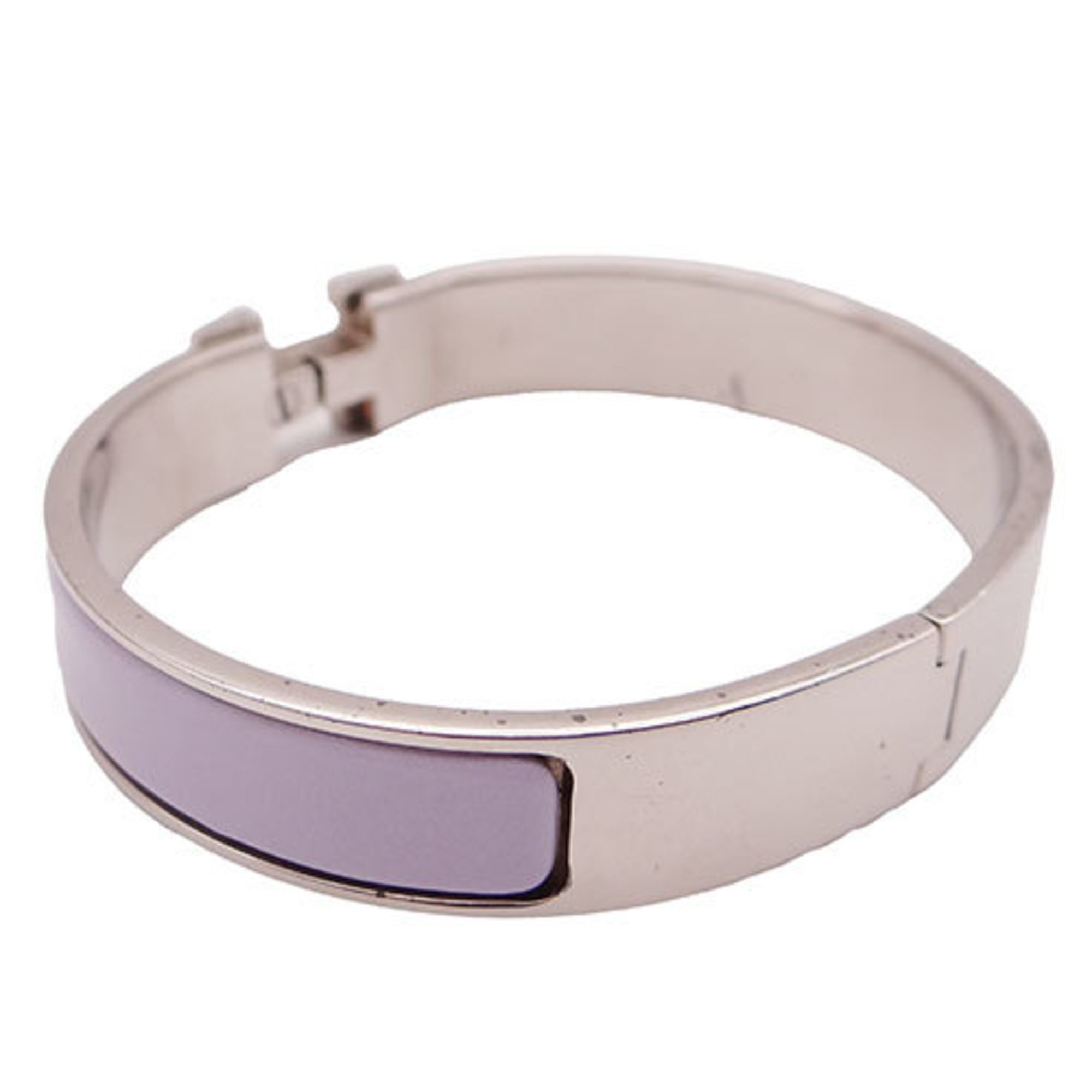 Hermes Bangle Click H Bracelet Women's Silver Purple