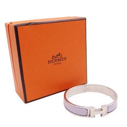 Hermes Bangle Click H Bracelet Women's Silver Purple