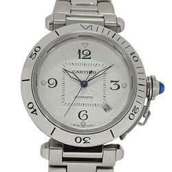Cartier Watch Men's Convex Grid Date Automatic AT Stainless Steel SS W31059H3 Silver Polished